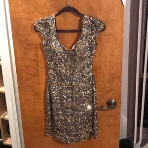 Gold and silver sparkle sequin dress